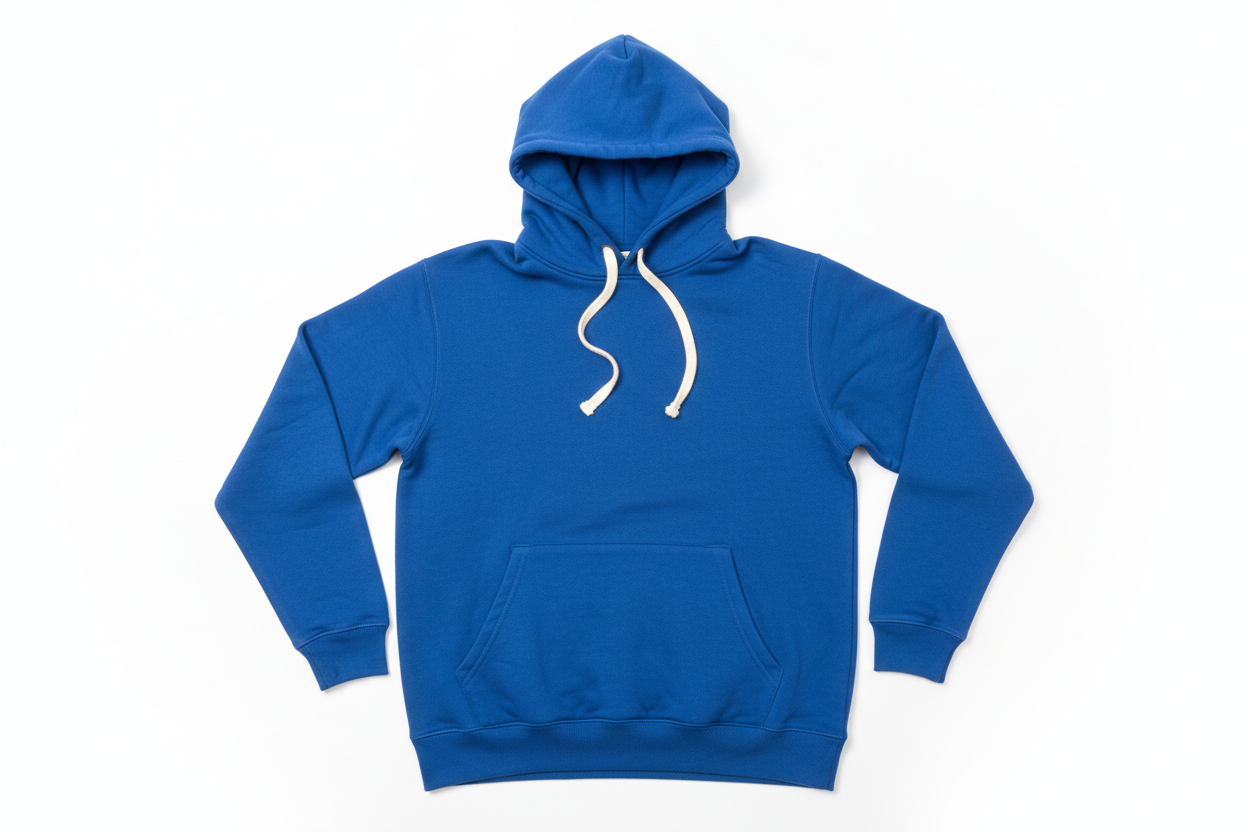 blue hoodie